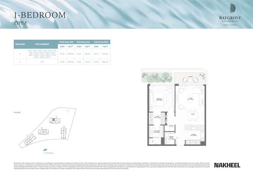 1 BR floor plan