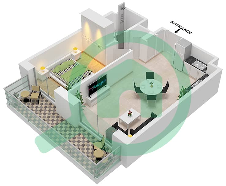 Jomana 2 - 1 Bedroom Apartment Type/unit A / UNIT 6 FLOOR 5 Floor plan Type A Unit 6 Floor 5 interactive3D