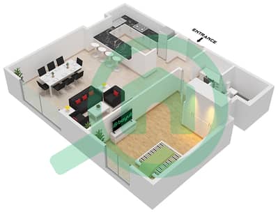 Al Khail Gate Phase 2 - 1 Bedroom Apartment Type/unit 2 / UNIT 102 Floor plan