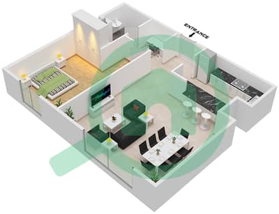 Al Khail Gate Phase 2 - 1 Bedroom Apartment Type/unit 3 / UNIT 101 Floor plan