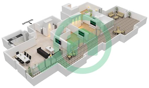贾纳延大道A座 - 3 卧室公寓类型／单位G / UNIT 6 FLOOR 5戶型图