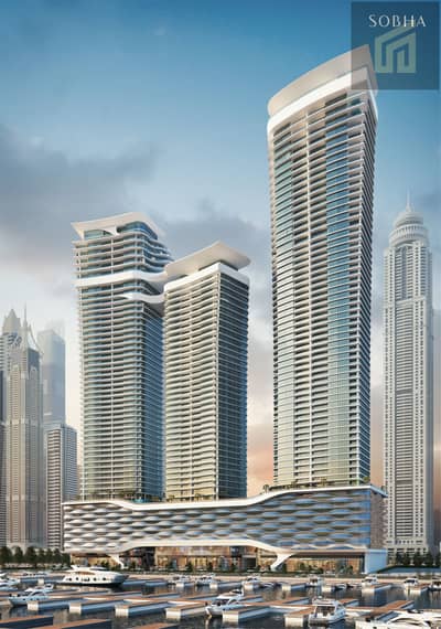 1 Bedroom Apartment for Sale in Dubai Harbour, Dubai - SEA HEAVEN_EYE LEVEL_WITH EXE BUILDING_RS_023. png