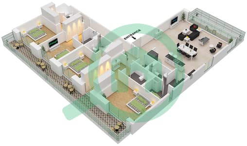 乔马纳4号公寓 - 4 卧室公寓类型／单位A / UNIT BL4-505 FLOOR 5戶型图