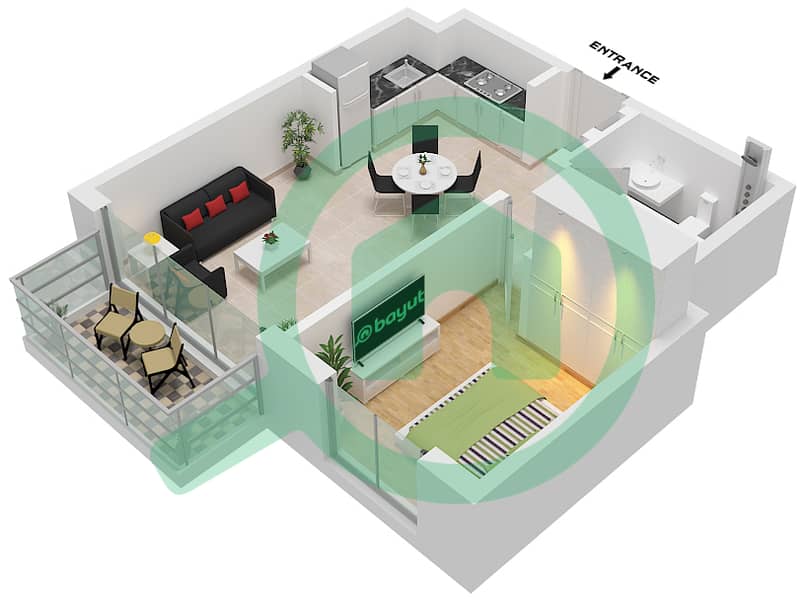 المخططات الطابقية لتصميم النموذج / الوحدة 1A-2A/UNIT 4-5 FLOOR 1-19 شقة 1 غرفة نوم - هيلز بارك Type 1A-2A,3 Unit 4-5,8,13 Floor Podium 1-2 Unit 4,9-10,13,18,22,24 Floor 2-14
Type 4A Unit 16 Floor 15-19 interactive3D