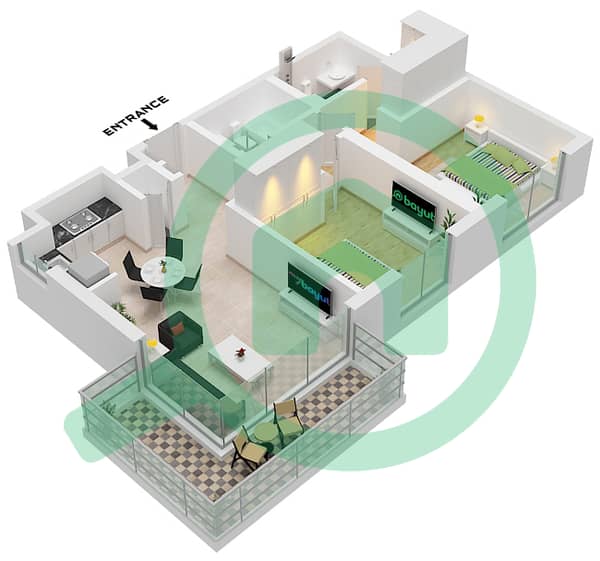 Type 1 Unit 9,14 Floor Podium 1-2
Unit 5,14,19 Floor 2-14