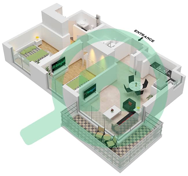 Хиллс Парк - Апартамент 2 Cпальни планировка Тип/мера 2-6/UNIT 1,6,10 FLOOR1-19 Type 2-3 Unit 1,10 Floor Podium 1-2
Type 3-5 Unit 6,15,20 Floor 2-14
Type 6 Unit 10 Floor 15-19 interactive3D