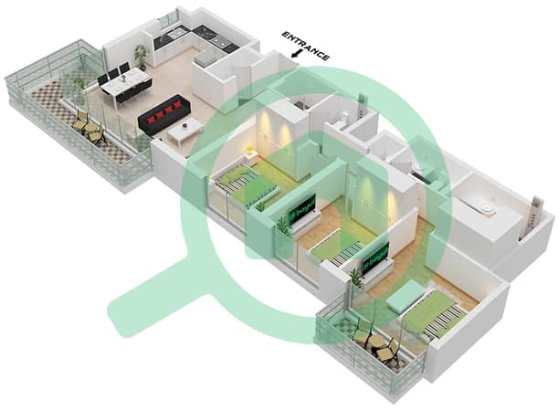 Type 1,2A Unit 3,9,13 Floor 15-19