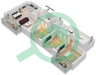 Hills Park - 3 Bedroom Apartment Type/unit 5 / UNIT 15 FLOOR 15-19 Floor plan