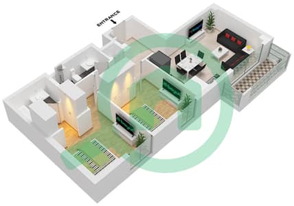 المخططات الطابقية لتصميم الوحدة 06 FLOOR 2,8-10 شقة 2 غرفة نوم - بايشور 4