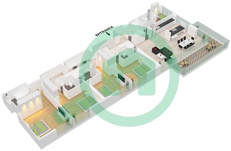 Здание Апартаментов 3 - Апартамент 4 Cпальни планировка Тип/мера 1-2 / UNIT 6,7 FLOOR 2-8