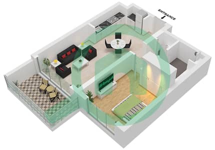 Сискейп Здание 3 - Апартамент 1 Спальня планировка Тип/мера 2B / UNIT 4 FLOOR 1-8