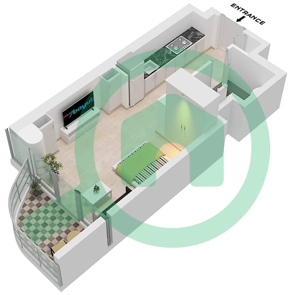 艾灵顿景观公寓一期 - 单身公寓类型／单位3 / UNIT E101 FLOOR 1-15戶型图 Type 3 Unit E101,E102 Floor 1 E201,E202 Floor 2-6 E701,E702 Floor 7-10 E1101,E1102 Floor 11 E1201,E1202 Floor 12 E1301,E1302 Floor 13 E1401,E1402 Floor 14 E1501 Floor 15 interactive3D