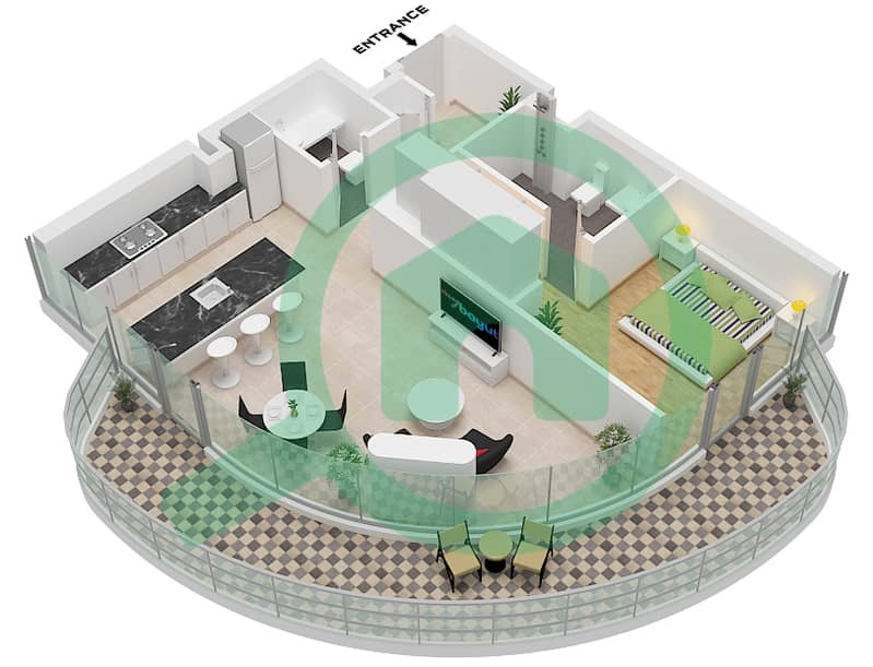 Ellington Views I - 1 Bedroom Apartment Type/unit 1 / UNIT W104 FLOOR 1-13 Floor plan Type 1 Unit W104,E105 Floor 1 W204,E205,W210 Floor 2-6 W703,E705,W709 Floor 7-10 W1106,E1105 Floor 11 E1205 Floor 12 E1305 Floor 13 interactive3D