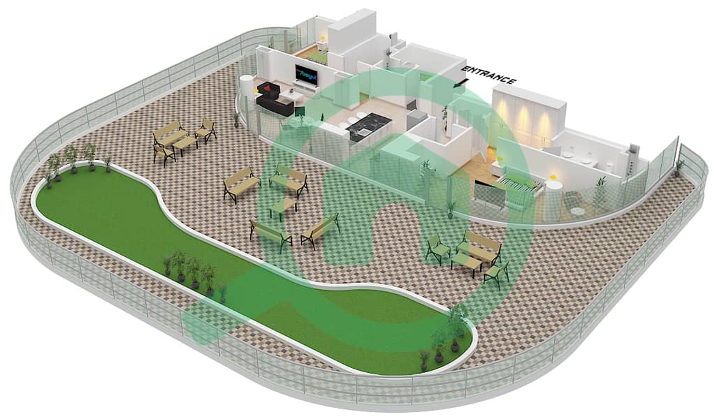المخططات الطابقية لتصميم النموذج / الوحدة 4/UNIT E1601 FLOOR 16,17 شقة 2 غرفة نوم - إلينغتون ڤيوز 1 Type 4 Unit E1601 Floor 16 E1701 Floor 17 interactive3D