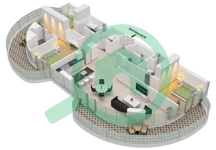 Ellington Views I - 3 Bedroom Apartment Type/unit 1 / UNIT E111 FLOOR 1-17 Floor plan