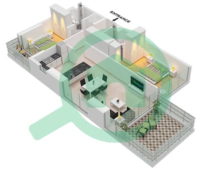 Golf Gate 2 - 2 Bedroom Apartment Unit 18 FLOOR 4-10 Floor plan