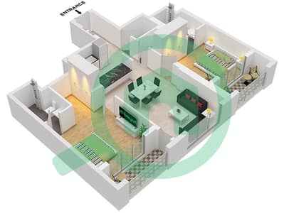 河畔景观豪华住宅区 - 2 卧室公寓类型／单位B / UNIT 05戶型图