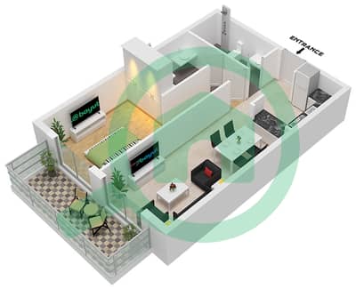 The Community Motor City - 1 Bedroom Apartment Type 1 Floor plan
