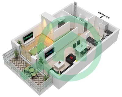 The Community Motor City - 1 Bedroom Apartment Type 2 Floor plan