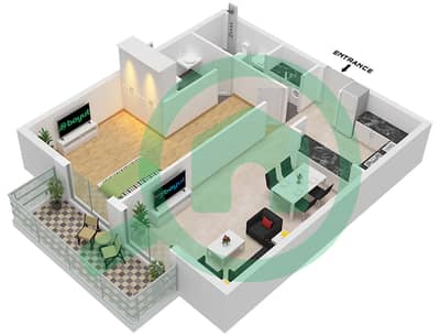 The Community Motor City - 1 Bedroom Apartment Type 4 Floor plan