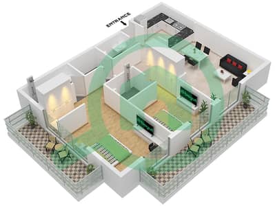 The Community Motor City - 2 Bedroom Apartment Type 4 Floor plan