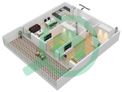 The Community Motor City - 2 Bedroom Apartment Type 6 Floor plan