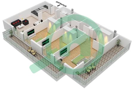 The Community Motor City - 3 Bedroom Apartment Type 2 Floor plan