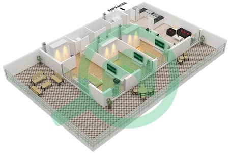 The Community Motor City - 3 Bedroom Apartment Type 4 Floor plan