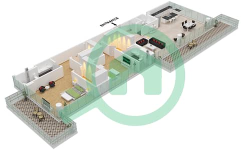 Ashjar F2 - 2 Bedroom Apartment Unit 1 FLOOR 2 Floor plan