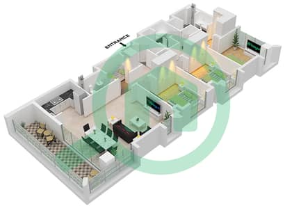 Savanna Building 2 - 3 Bedroom Apartment Unit 7 FLOOR 2-7 Floor plan