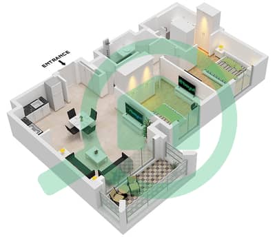 Savanna Building 2 - 2 Bedroom Apartment Unit 9 FLOOR 2-7 Floor plan