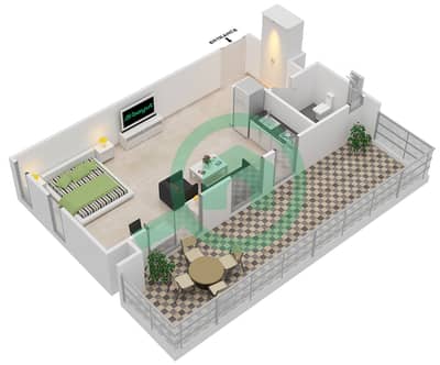 Afnan 4 - Studio Apartments Type/Unit E/2,11 Floor plan