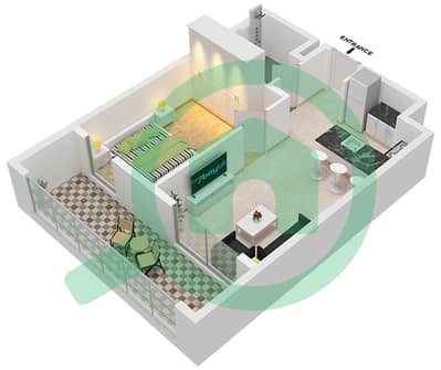 RA 1 - 1 Bedroom Apartment Type/unit A / UNIT X21JB FLOOR 9TH Floor plan