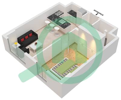 المخططات الطابقية لتصميم النموذج / الوحدة J / UNIT X21 FLOOR 9TH شقة 1 غرفة نوم - RA 1