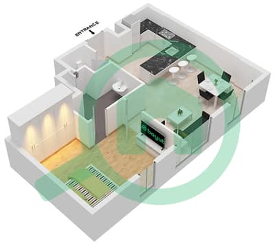 المخططات الطابقية لتصميم النموذج / الوحدة O / UNIT X21LA FLOOR 9TH شقة 1 غرفة نوم - RA 1