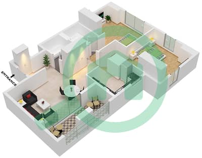 المخططات الطابقية لتصميم النموذج / الوحدة B/UNIT SO1G FLOOR TYPICAL شقة 2 غرفة نوم - RA 1