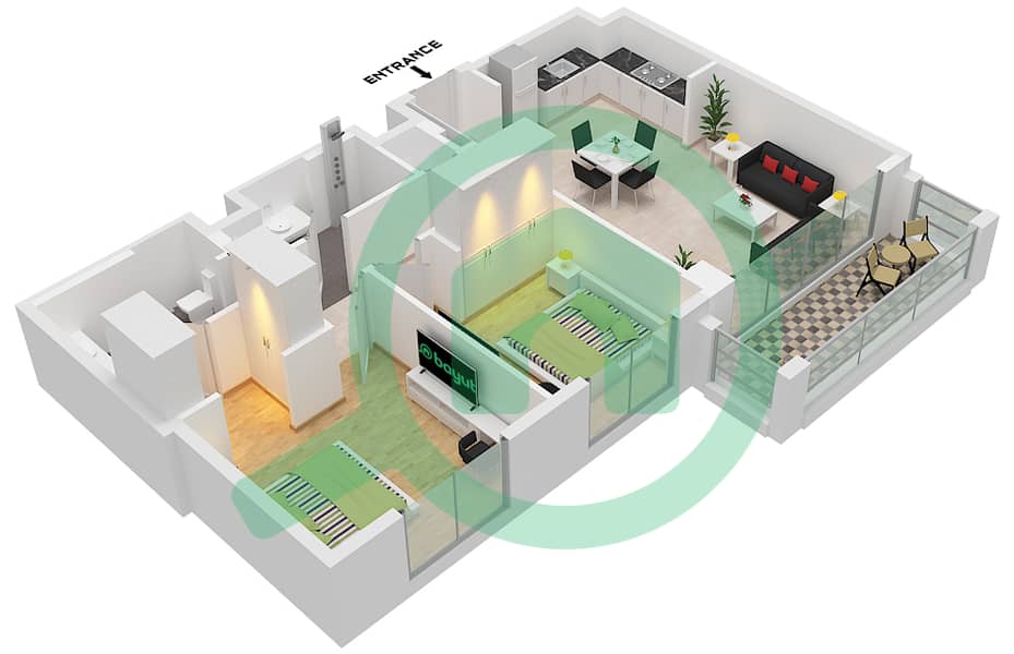 Savanna Building 1 - 2 Bedroom Apartment Unit 2,4 FLOOR MEZZANINE,2-8 Floor plan Unit 2 Floor Mezzanine
Unit 4 Floor 2-8 interactive3D