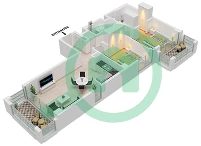 Savanna Building 1 - 2 Bedroom Apartment Unit 2,3 FLOOR 1-8 Floor plan