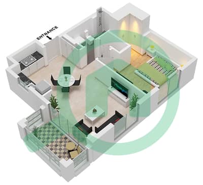 Savanna Building 1 - 1 Bedroom Apartment Unit 6 FLOOR 2-8 Floor plan