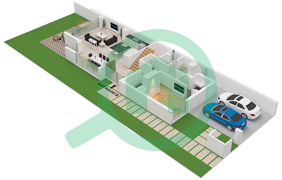 亚斯米娜别墅区 - 4 卧室别墅类型LHM戶型图 Type LHM Ground Floor interactive3D