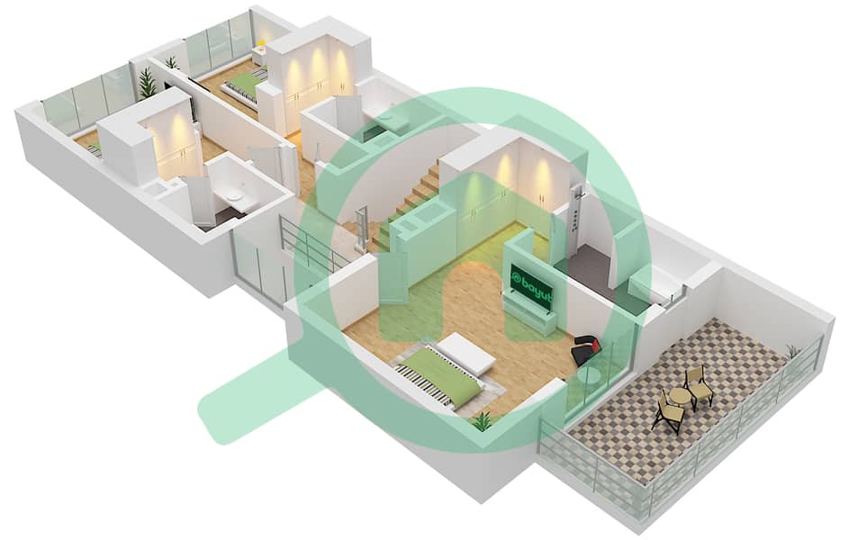 Ясмина Виллас - Вилла 4 Cпальни планировка Тип RHM Type RHM First Floor interactive3D