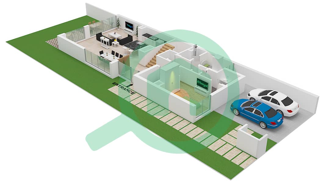 亚斯米娜别墅区 - 5 卧室别墅类型LHM戶型图 Type LHM Ground Floor interactive3D