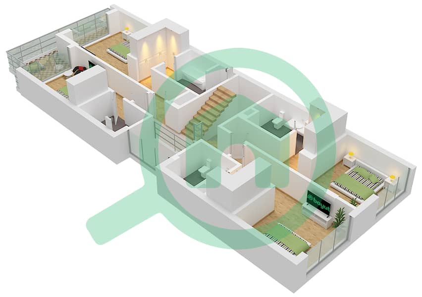 亚斯米娜别墅区 - 5 卧室别墅类型LHM戶型图 Type LHM First Floor interactive3D