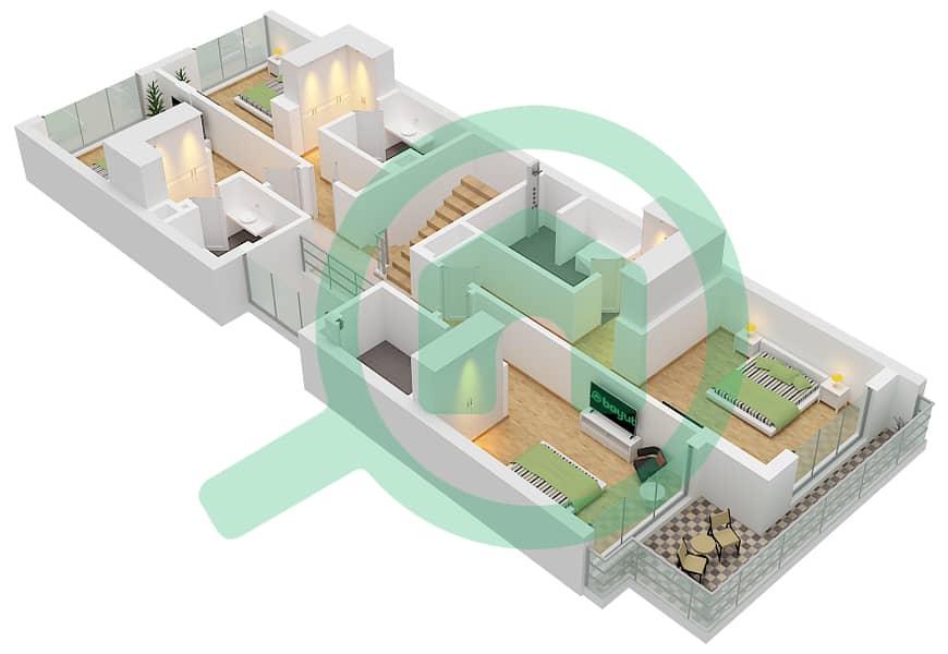 亚斯米娜别墅区 - 5 卧室别墅类型RHM戶型图 Type RHM First Floor interactive3D