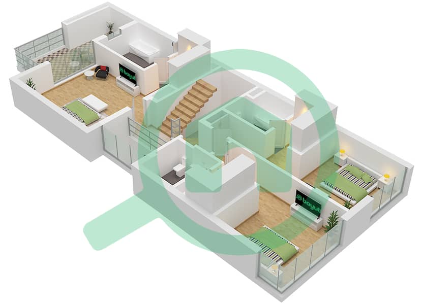 亚斯米娜别墅区 - 4 卧室别墅类型LHM (A)戶型图 Type LHM First Floor interactive3D