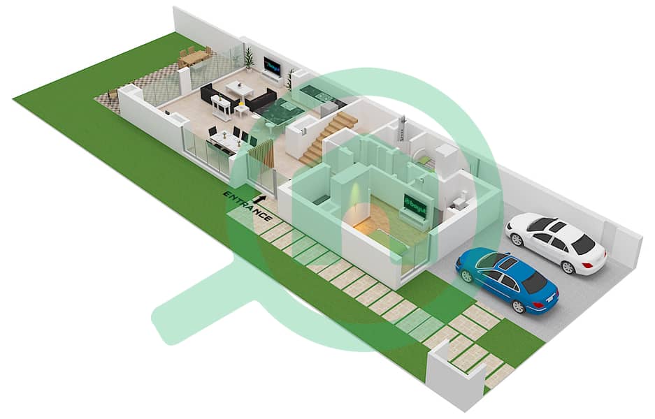 亚斯米娜别墅区 - 5 卧室别墅类型LHM (A)戶型图 Type LHM Ground Floor interactive3D