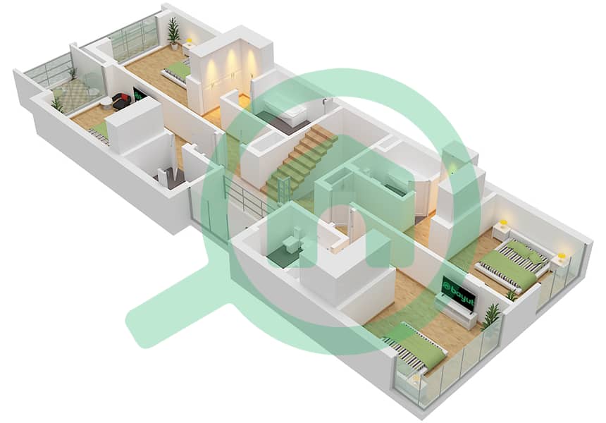 亚斯米娜别墅区 - 5 卧室别墅类型LHM (A)戶型图 Type LHM First Floor interactive3D