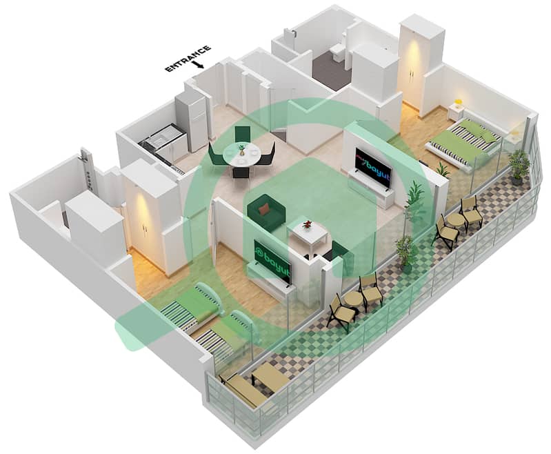 Address The Bay - 2 Bedroom Apartment Type/unit C2 / UNIT 4 FLOOR 36-54 Floor plan Type C2 Unit 4 Floor 36-54 interactive3D