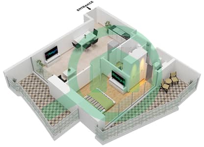 المخططات الطابقية لتصميم النموذج / الوحدة A/UNIT 1,3,11 FLOOR 2-19 شقة 1 غرفة نوم - فاشونز من الدانوب