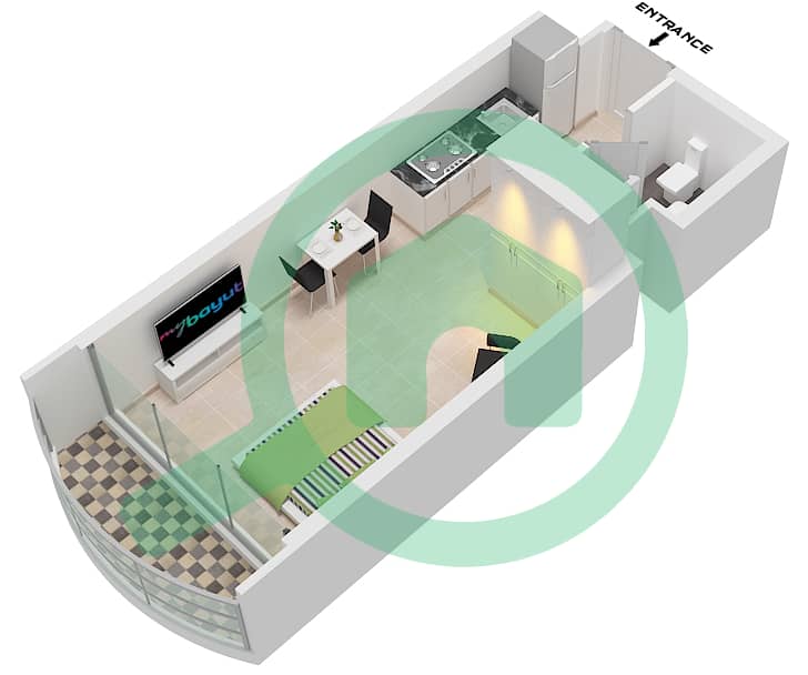 المخططات الطابقية لتصميم النموذج / الوحدة D/UNIT 2,10,11 FLOOR 2-19 شقة استوديو - فاشونز من الدانوب Type D Unit 2 Floor 2-19,21-45,47-56
Unit 10 Floor 21-24,47
Unit 11 Floor 2-19,25-45,48-56 interactive3D